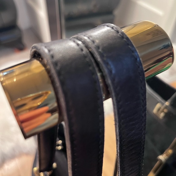 Gucci GG Black Canvas Tote with Horsebit Gold Tone Detail - Picture 8 of 15